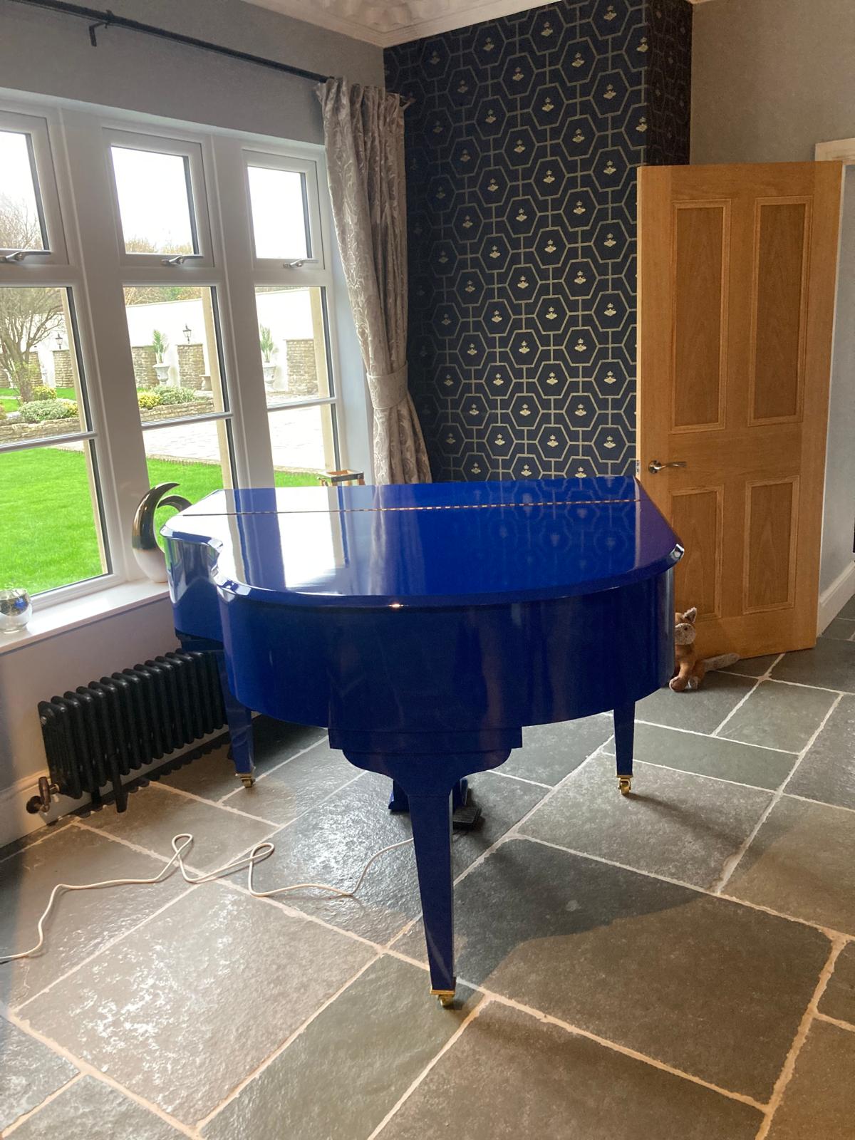 Blue Baby Grand Piano Digital Conversion