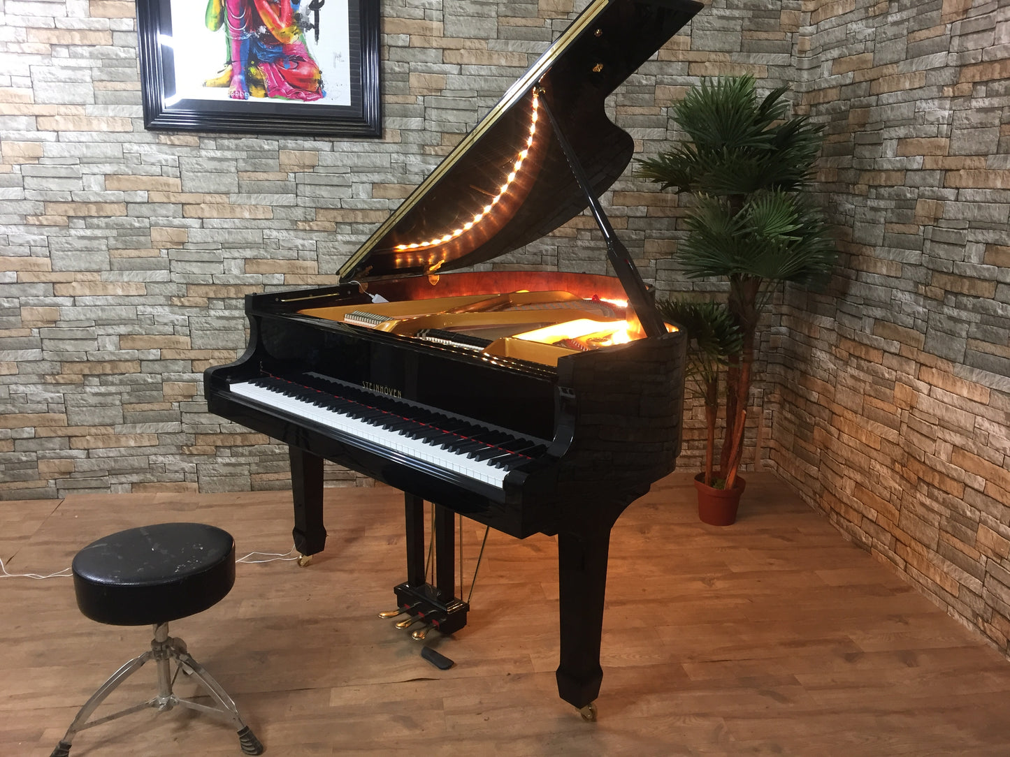 Refurbished Acoustic Black Baby Grand Piano