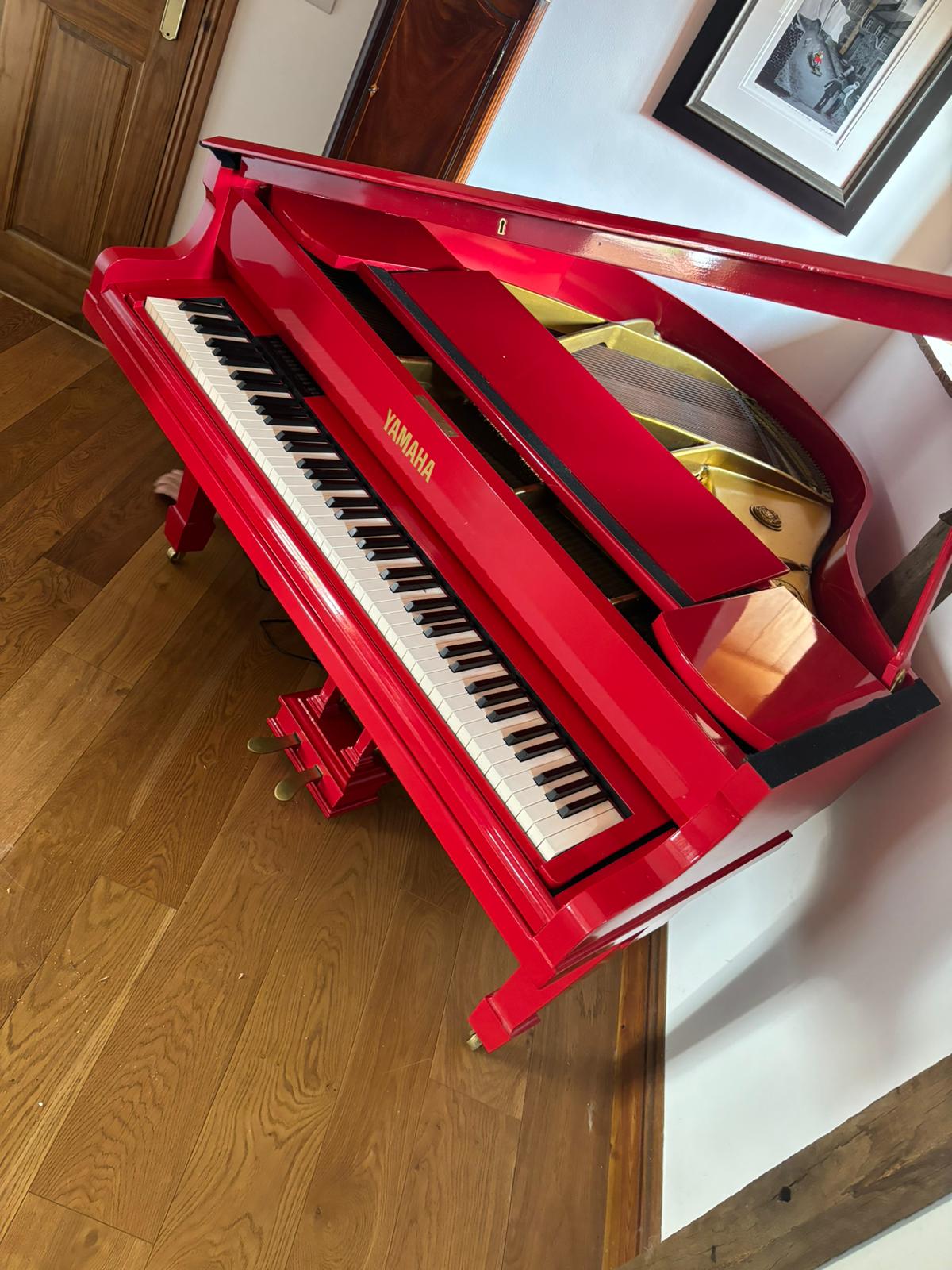 Red Baby Grand Piano Digital Conversion