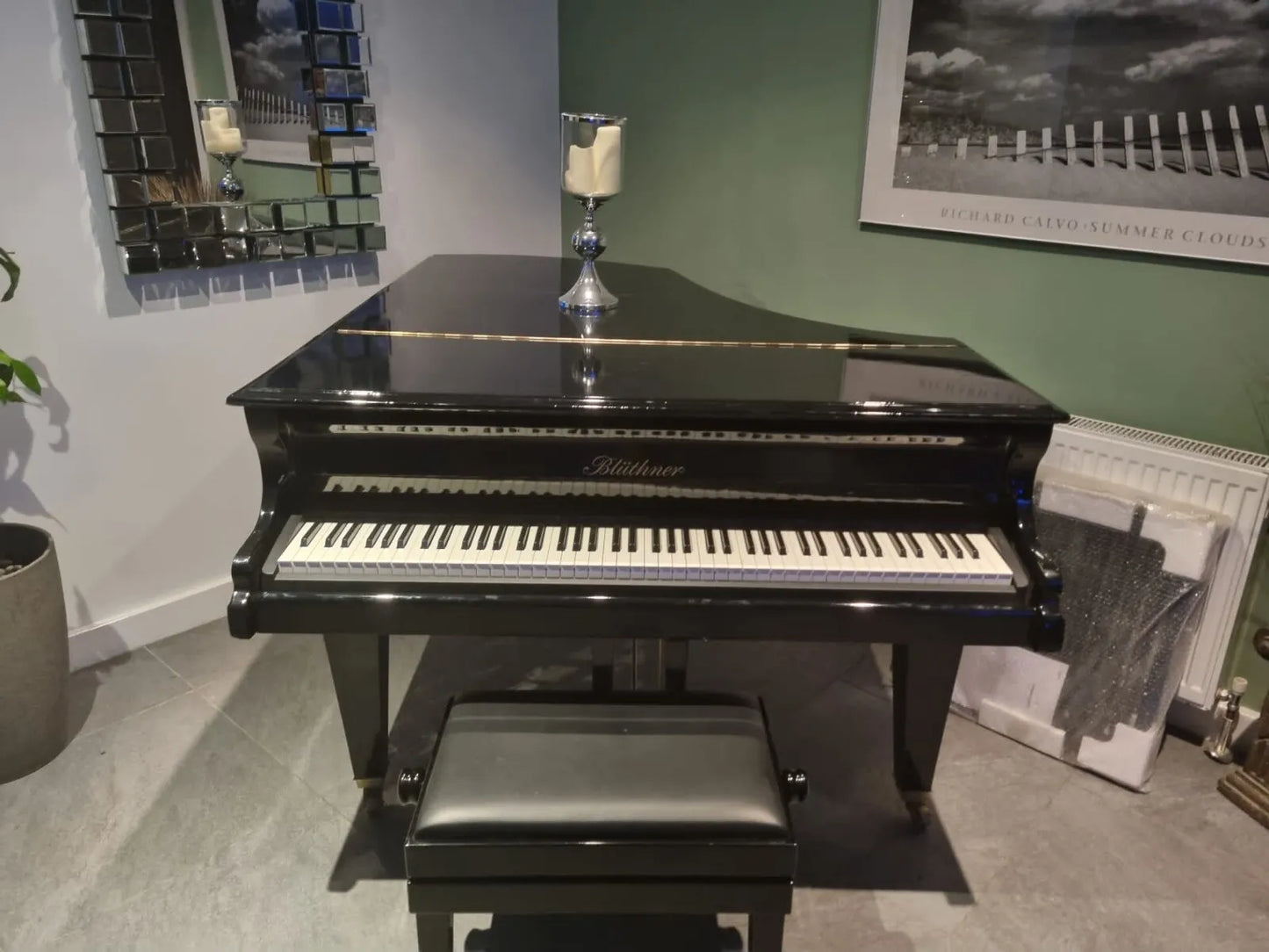 Black Baby Grand Piano Digital Conversion