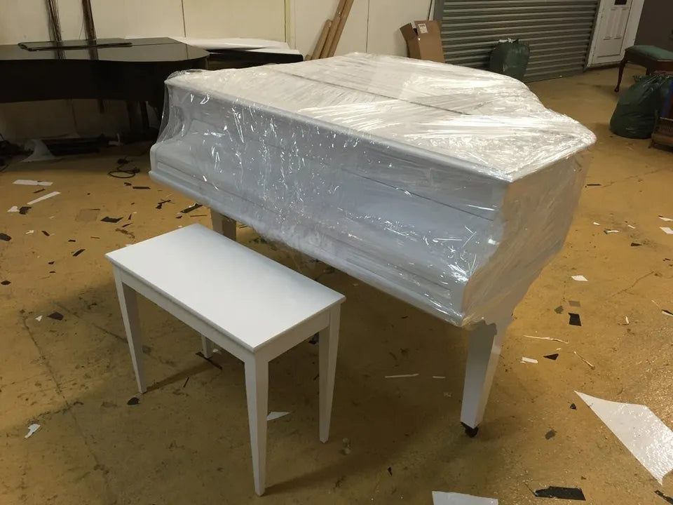 White Baby Grand Piano Digital Conversion