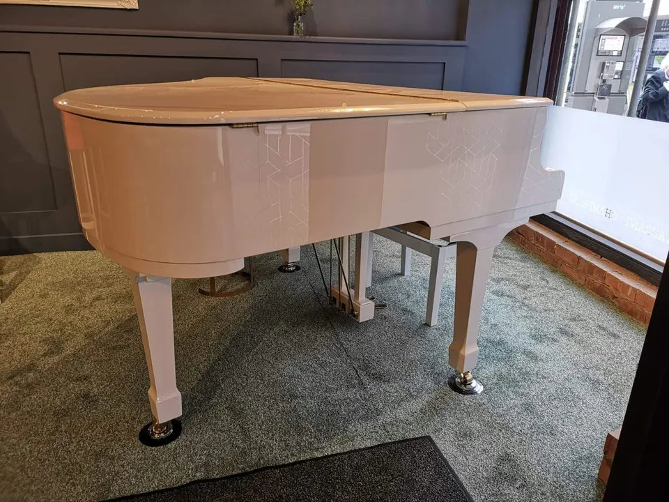 White Baby Grand Piano Digital Conversion