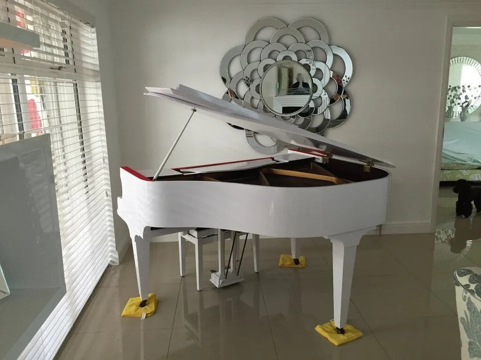 White Baby Grand Piano Digital Conversion